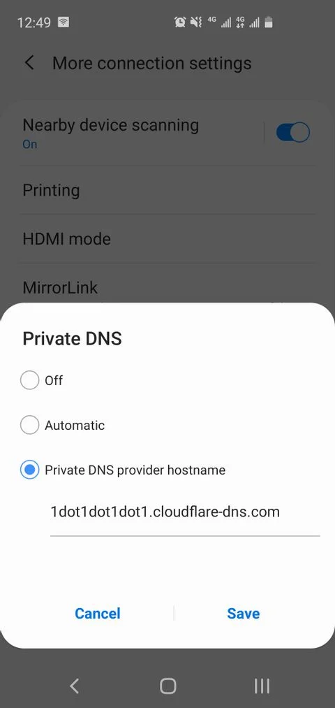 تغيير إعدادات DNS في الهاتف (3)