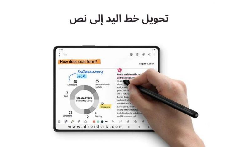 تطبيقات تحويل خط اليد إلى نص عربي